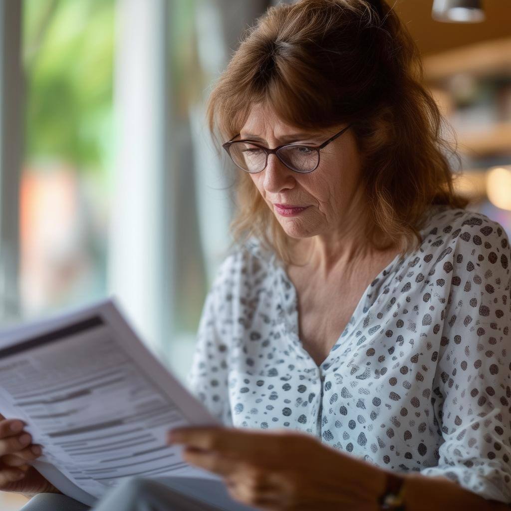 adult woman reading a report